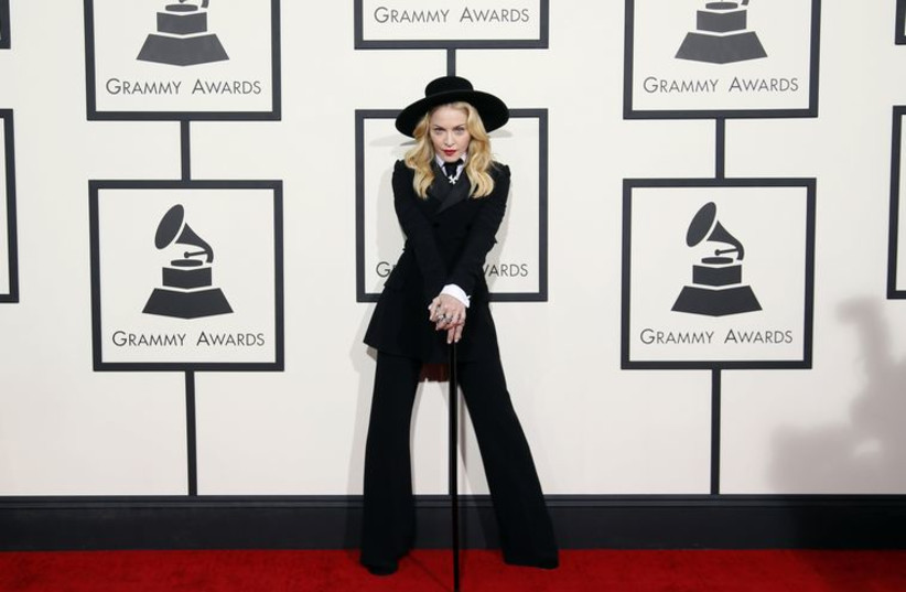 Madonna arrives at the 56th annual Grammy Awards in Los Angeles, California January 26, 2014 (photo credit: REUTERS)