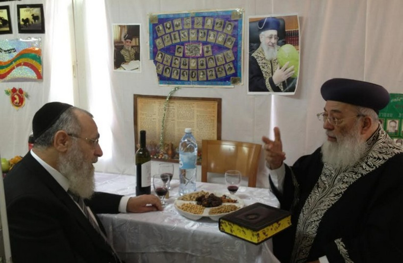Sephardi Chief Rabbi Yitzhak Yosef (L) and former Sephardi Chief Rabbi Shlomo Amar (R). (photo credit: OFFICE OF RABBI SHLOMO AMAR)