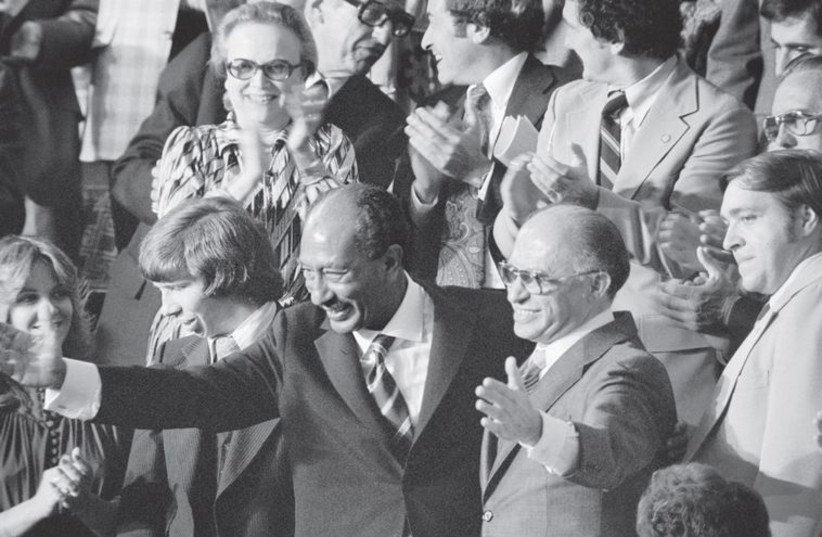 Egyptian president Anwar Sadat and Israeli prime minister Menachem Begin (photo credit: US LIBRARY OF CONGRESS/WIKIMEDIA)