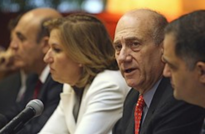 Olmert livni cabinet 248.88 (photo credit: AP [file])
