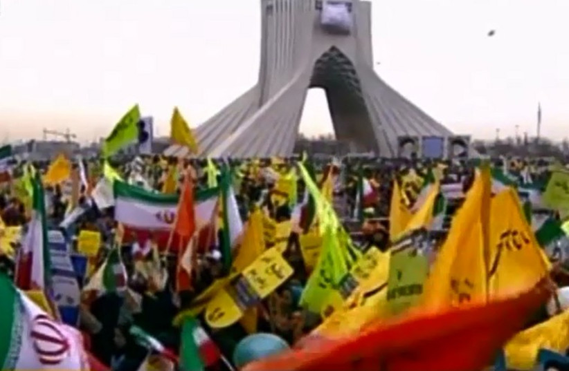 Iran marks the 36th anniversary of the Islamic revolution (photo credit: screenshot)