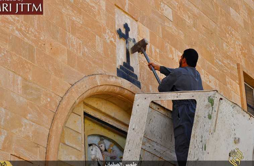 ISIS Vandalizes Churches In Iraq (photo credit: COURTESY MEMRI)