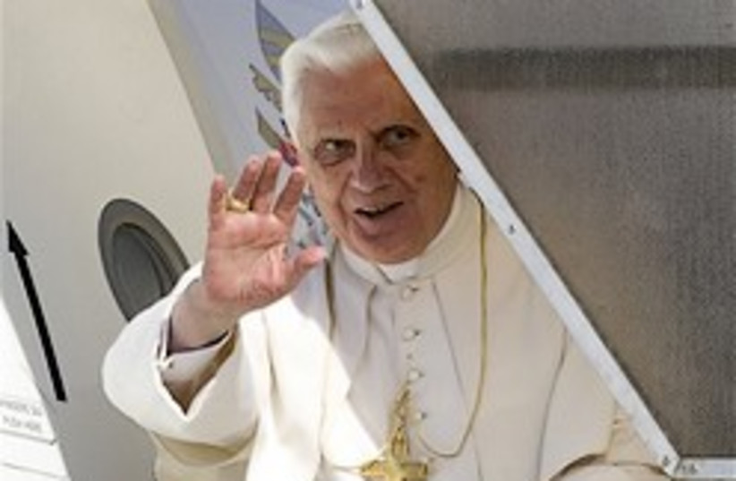Pope Benedict XVI waves 248 88  (photo credit: )