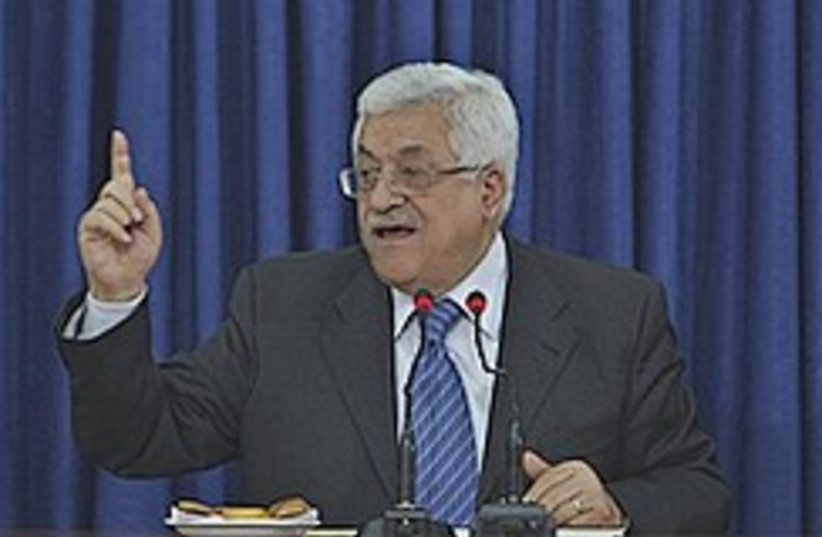 Abbas waves finger 248.88 (photo credit: AP [file])