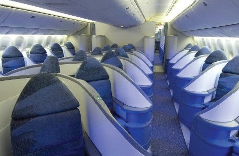 THE 292-SEAT Airbus A330-300 aircraft has state-of-the-art amenities, including a business class cabin featuring 27 executive pods with 180-degree, lie-flat seats. (photo credit: Courtesy)