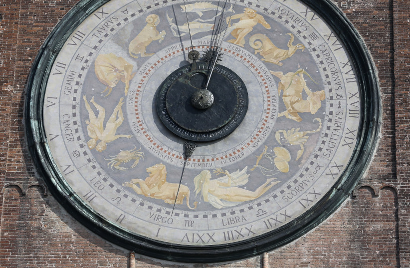Zodiac clock  (photo credit: REUTERS/STEFANO RELLANDINI)