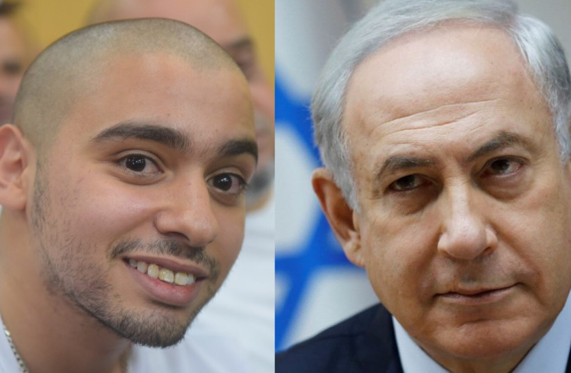 Elor Azaria and Prime Minister Benjamin Netanyahu. (photo credit: MAARIV/ REUTERS)