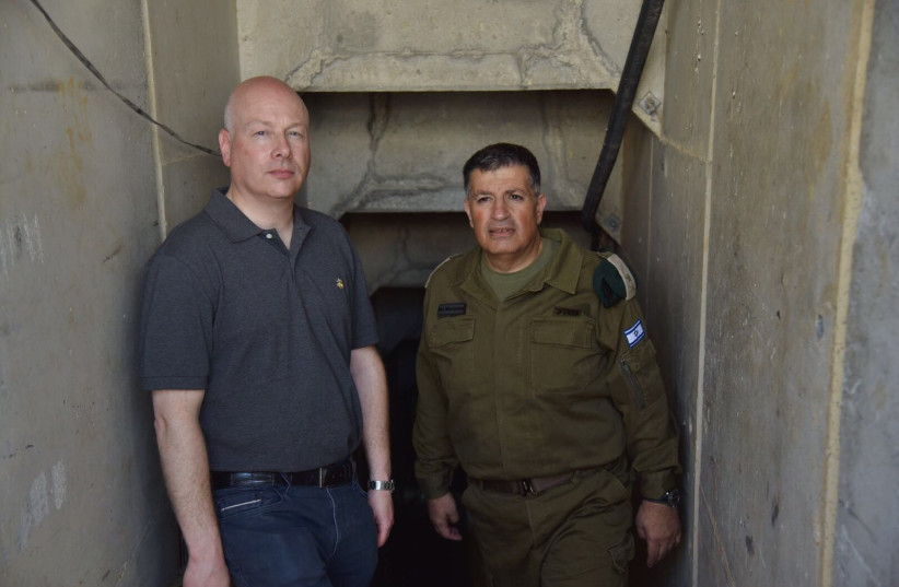 US Special Envoy to the Middle East Jason Greenblatt (L) and Major General Yoav Mordechai (R). (photo credit: COORDINATION OF GOVERNMENT ACTIVITIES IN THE TERRITORIES)