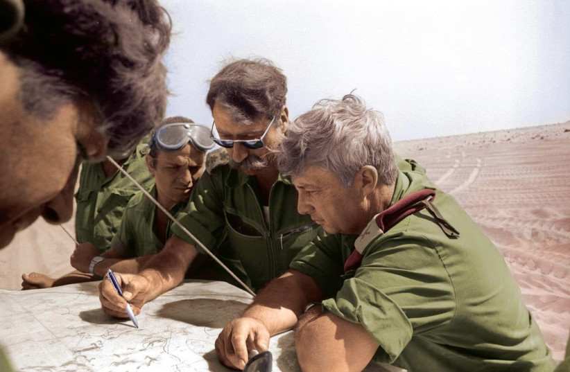 RETIRED GENERAL Amnon Reshef with the late Ariel Sharon during the Yom Kippur War. (photo credit: RAMI BAR ILAN/IDF ARCHIVES)
