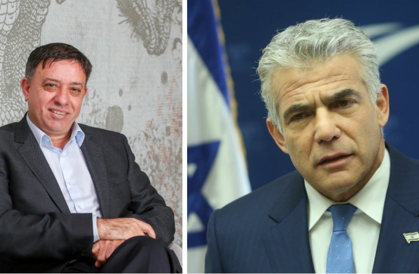 Labor Chairman Avi Gabbay (Left) and Yesh Atid Chairman Yair Lapid (photo credit: MARC ISRAEL SELLEM/THE JERUSALEM POST)