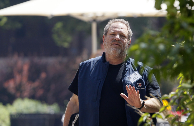 Hollywood film producer Harvey Weinstein gestures during the Allen and Co. media conference in Sun Valley (photo credit: RICK WILKING / REUTERS)
