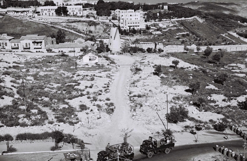 British vehicles in Jerusalem near Mount Zion on the eve of Israel’s independence.  (photo credit: REUTERS)