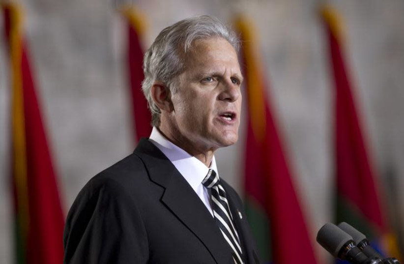 Michael Oren, former ambassador to the US, speaking infront of  Christians United for Israel.  (photo credit: REUTERS)