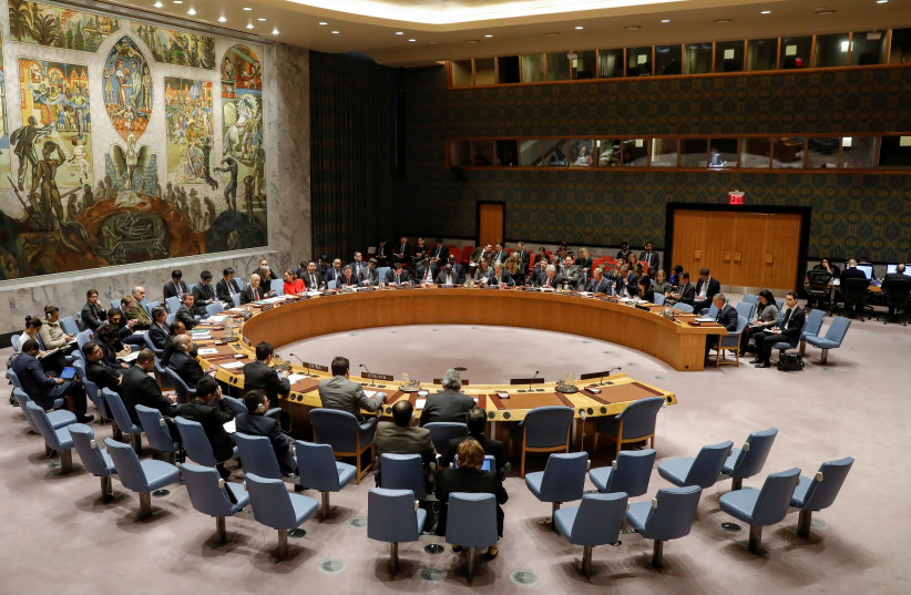 The United Nations Security Council meets on the situation in the Middle East (photo credit: BRENDAN MCDERMID/REUTERS)