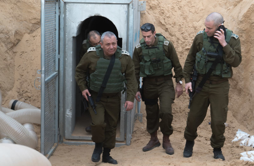 IDF Chief of Staff Gadi Eisenkot visits Hamas terror tunnels on the Gaza border (photo credit: IDF SPOKESPERSON'S UNIT)