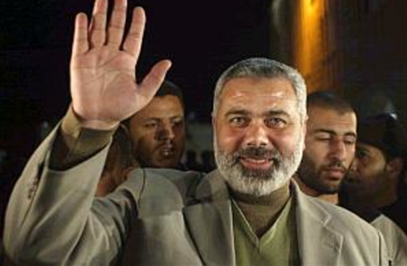 haniyeh waving 298 88 ap (photo credit: AP [file])
