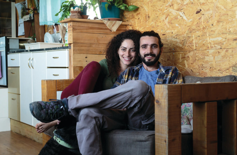 Esti and Bnaya Ben-David have been living in a 36-square-meter bus for almost two years (photo credit: BNAYA BEN-DAVID)