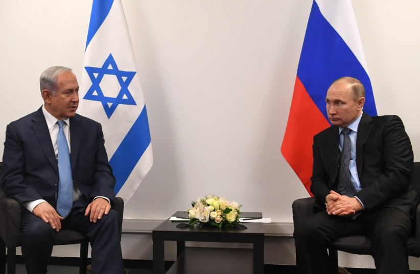 Prime Minister Benjamin Netanyahu and Russian President Vladimir Putin meet in Moscow on January 29, 2018. (photo credit: KOBI GIDEON/GPO)