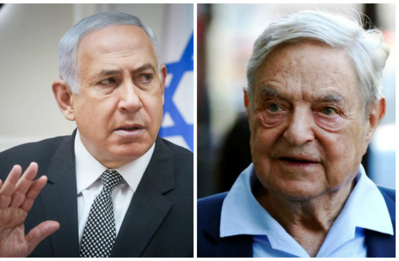 Benjamin Netanyahu and George Soros (photo credit: REUTERS + MARC ISRAEL SELLEM)