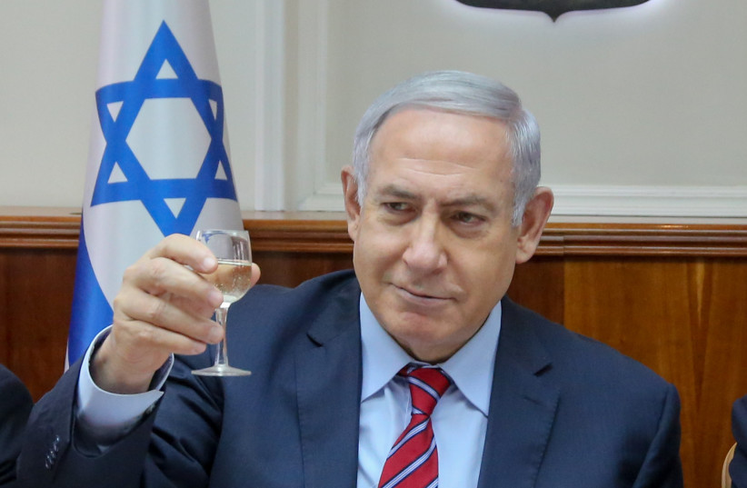 Prime Minister Benjamin Netanyahu at a cabinet meeting (photo credit: MARC ISRAEL SELLEM/THE JERUSALEM POST)
