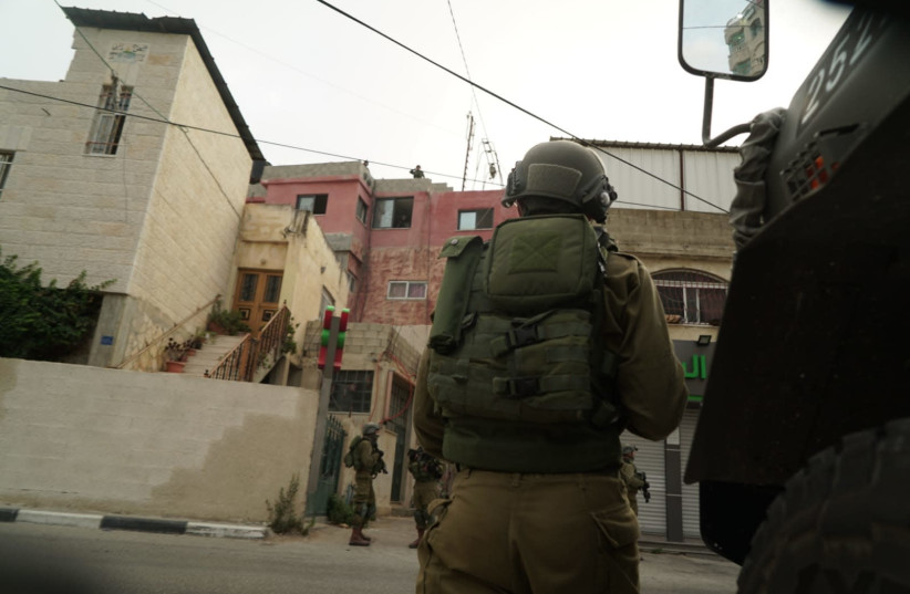IDF soldiers during activities in the West Bank (photo credit: IDF SPOKESPERSON'S OFFICE)