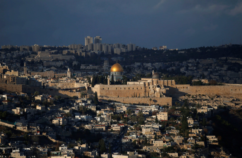 A general view of Jerusalem shows the Dome of the Rock (photo credit: RONEN ZVULUN/ REURERS)
