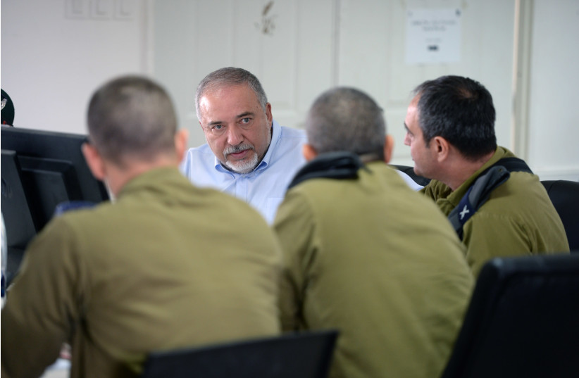 Defense Minister Avigdor Liberman  Thursday, August 2. (photo credit: MINISTRY OF DEFENSE SPOKESPERSON'S OFFICE)