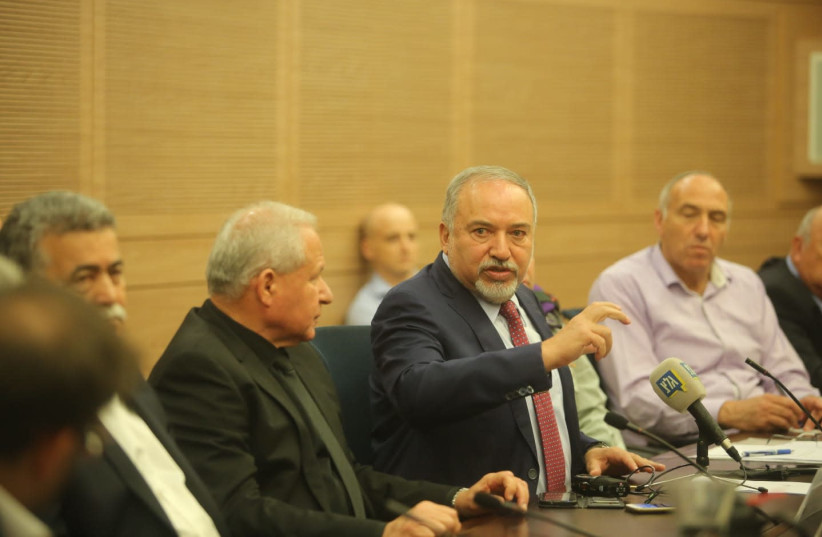 Avigdor Liberman speaks in Knesset, October 22, 2018 (photo credit: MARC ISRAEL SELLEM/THE JERUSALEM POST)