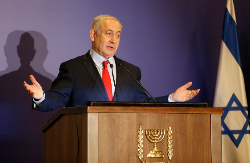 Israeli Prime Minister Benjamin Netanyahu attends a news conference in Rio de Janeiro, Brazil December 30, 2018 (photo credit: TANIA REGO/COURTESY OF AGENCIA BRASIL/HANDOUT VIA REUTERS)