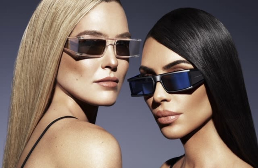 Kim Kardashian and Bar Refaeli in an ad for the new Carolina Lemke sunglasses line (photo credit: Courtesy)