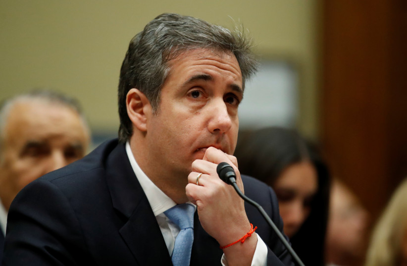 Michael Cohen, the former personal attorney of U.S. President Donald Trump, testifies before a House Committee on Oversight and Reform hearing on Capitol Hill in Washington, U.S., February 27, 2019 (photo credit: REUTERS/CARLOS BARRIA)