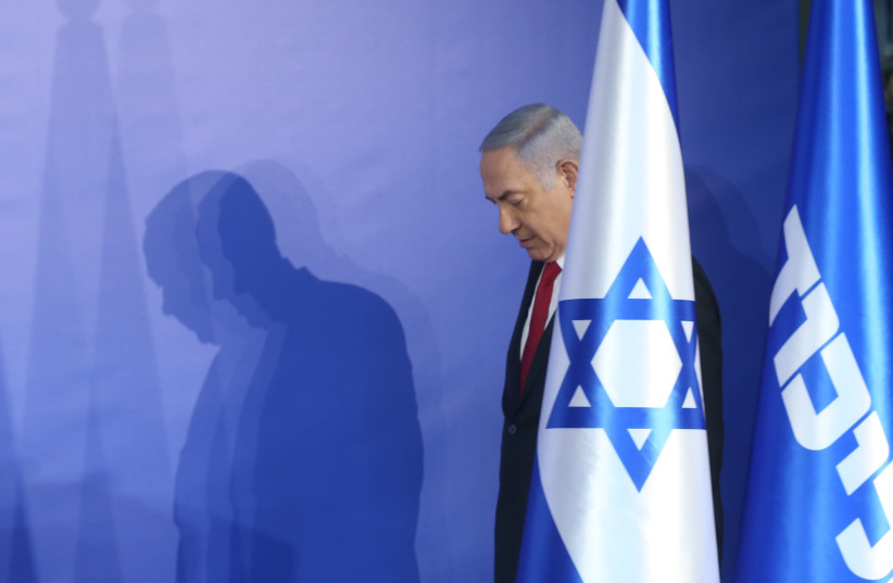 Prime Minister Benjamin Netanyahu at a press conference, February 28th, 2019 (photo credit: MARC ISRAEL SELLEM/THE JERUSALEM POST)