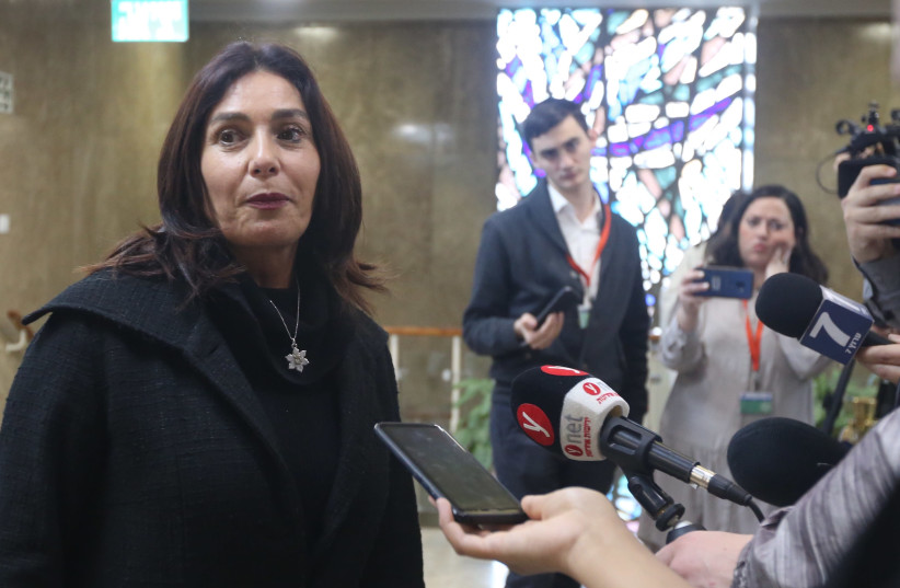Miri Regev arrives at a weekly cabinet meeting, March 3rd, 2019 (photo credit: MARC ISRAEL SELLEM/THE JERUSALEM POST)