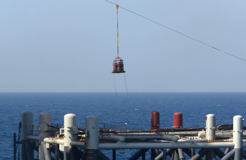 A natural gas platform of the coast of Israel. (photo credit: REUTERS)