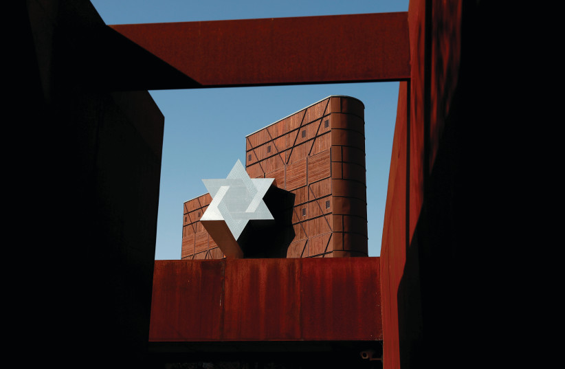 A STAR of David is seen at the new Holocaust museum called the House of Fates in Budapest, Hungary, last year (photo credit: REUTERS)