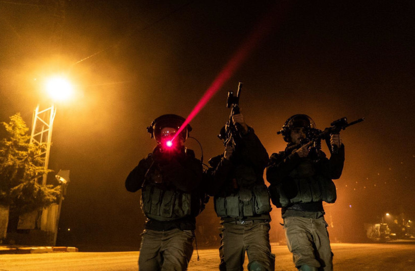 IDF soldiers patrol in the West Bank (photo credit: IDF)