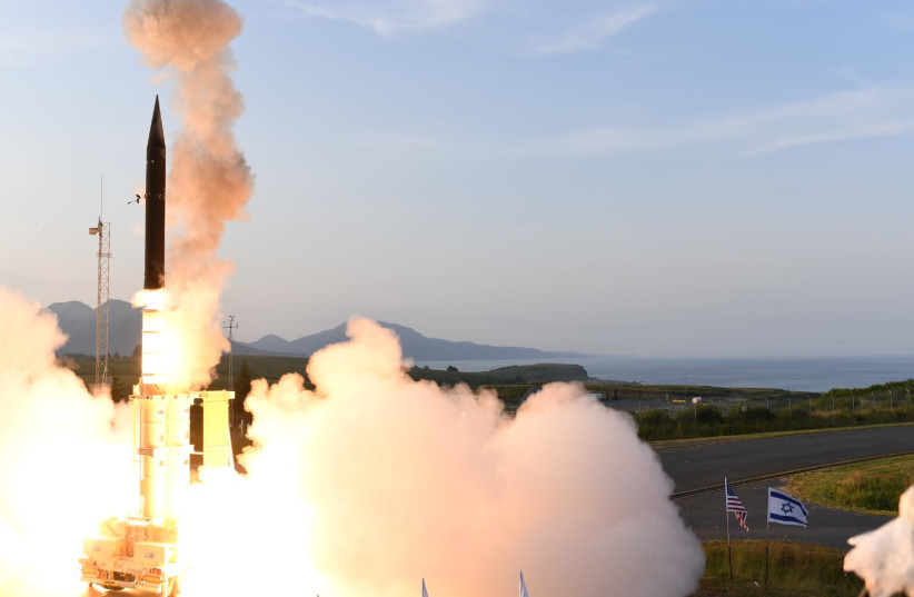 Israel, US carry out successful test of Arrow-3 missile over Alaska (photo credit: ISRAEL DEFENSE MINISTRY)