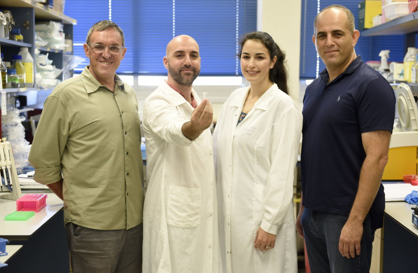 The research group. From right to left: Prof. Roee Amit, Inbal Vaknin, Leon Anavy, and Prof. Zohar Yakhini (photo credit: RAMI SHLUSH / TECHNION)