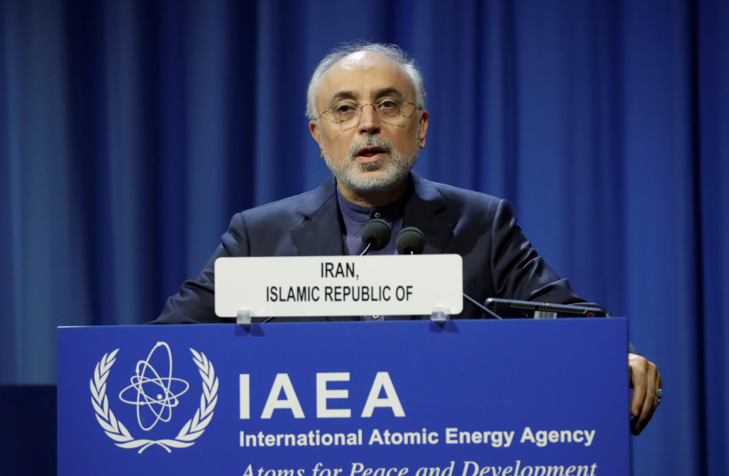 Head of Iran's Atomic Energy Organization Ali-Akbar Salehi attends the opening of the International Atomic Energy Agency (IAEA) General Conference at their headquarters in Vienna, Austria September 16, 2019 (photo credit: REUTERS/LEONHARD FOEGER)