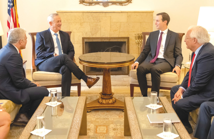 BENNY GANTZ had a good meeting with Jared Kushner this week, but how did his coalition talks go?  (photo credit: JERIES MANSOUR/U.S. EMBASSY JERUSALEM)