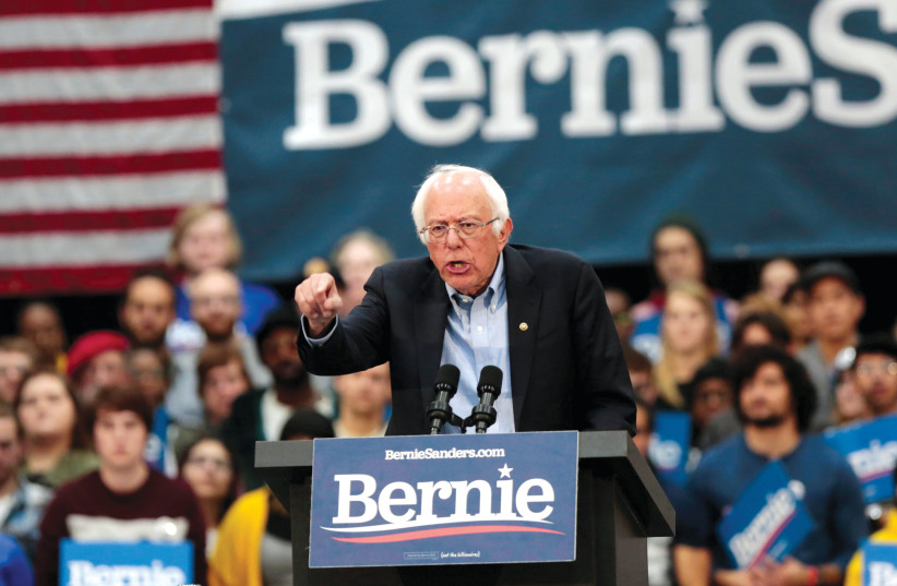 BERNIE SANDERS, one of several US Democratic candidates who spoke at J Street.  (photo credit: REUTERS)