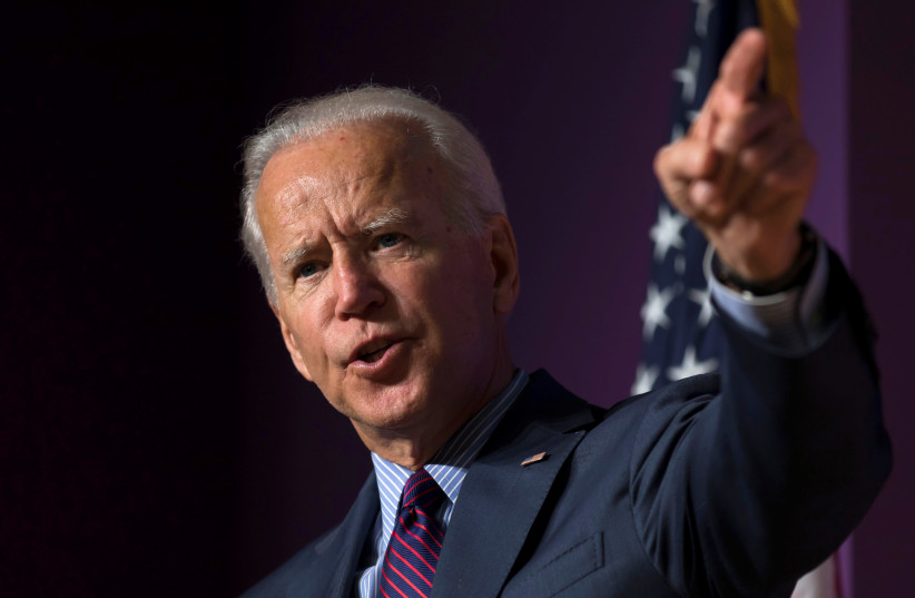 Democratic presidential candidate and former Vice President Joe Biden speaks at the 2019 Second Step Presidential Justice Forum at Benedict College in Columbia, South Carolina, U.S. October 26, 2019 (photo credit: REUTERS/SAM WOLFE)