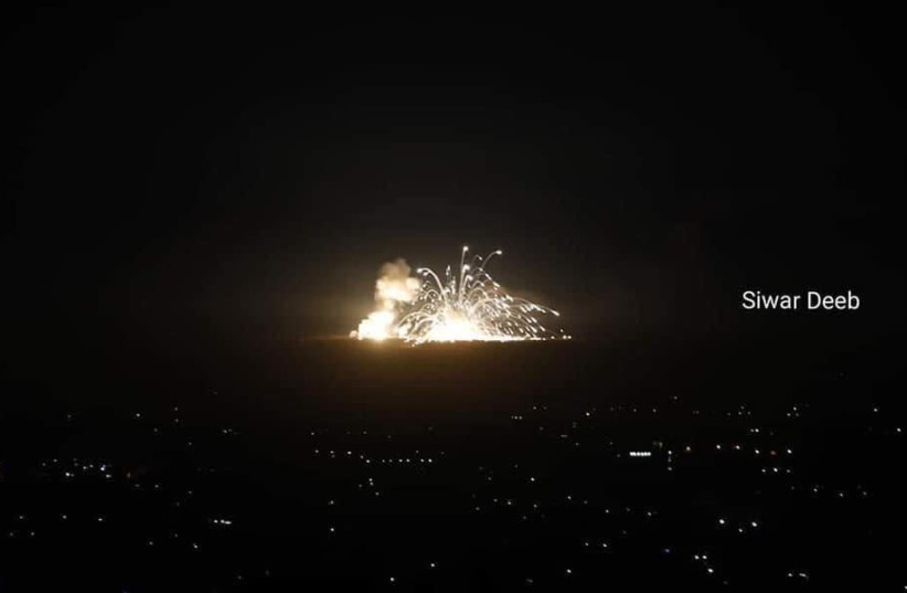 IAF attacks Syrian and Iranian targets in Syria, November 20, 2019 (photo credit: YEDIOT M'HASHETACH (TELEGRAM))