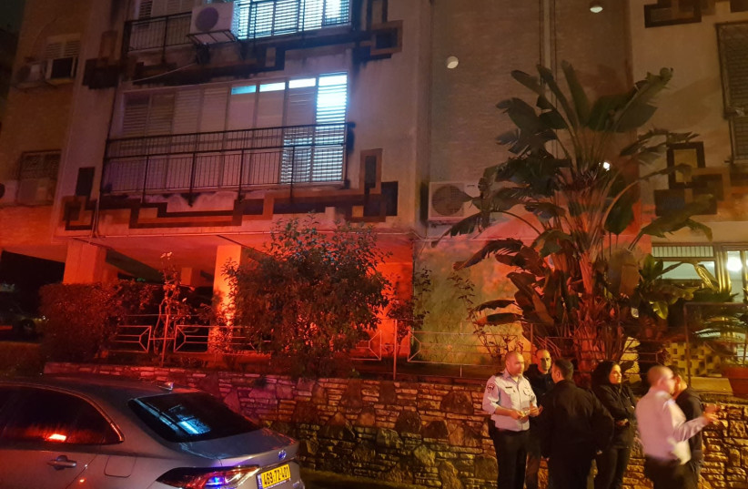 Police in Petah Tikva inspecting the scene of an alleged murder-suicide on Friday January 17 2020   (photo credit: ALON HACHMON)