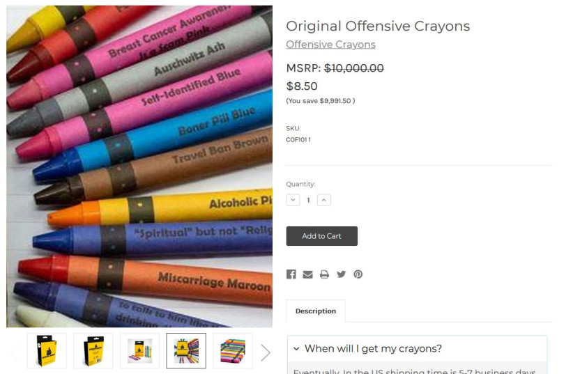 'Offensive Crayons' original pack (photo credit: screenshot)