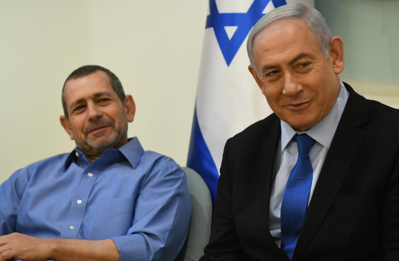 Prime Minister Benjamin Netanyahu and Shin Bet Director Nadav Argaman at an awards ceremony for the top performers in the country's intelligence agencies, January 20, 2020 (photo credit: AMOS BEN-GERSHOM/GPO)