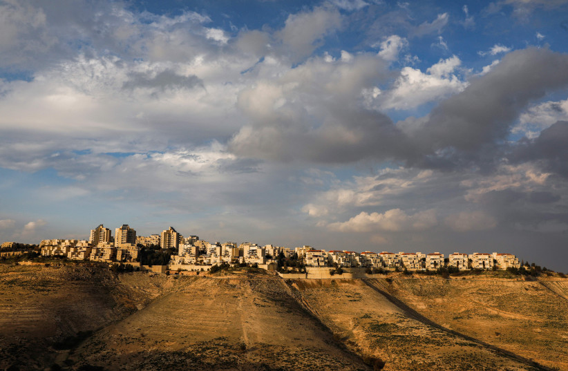 A view of the Maale Adumim settlement in the West Bank, Jan. 28, 2020.  (photo credit: MENAHEM KAHANA / AFP)