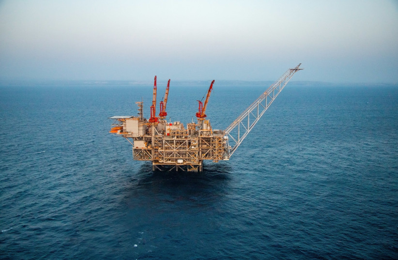 The Leviathan gas platform pictured in the Mediterranean Sea. (photo credit: ALBATROSS)