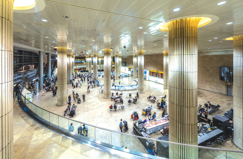 THE ARRIVALS HALL at Ben-Gurion Airport – will it turn into a ghost town? (photo credit: WIKIPEDIA)