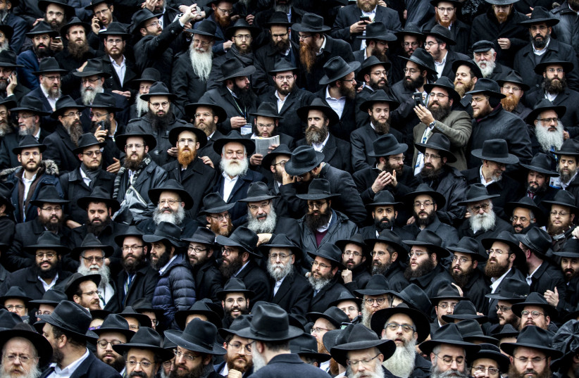 Chabad emissaries (shluchim) attending their annual international conference at Chabad-Lubavitch world headquarters in Brooklyn in November 2019. (photo credit: MENDEL GROSSBAUM/CHABAD.ORG)